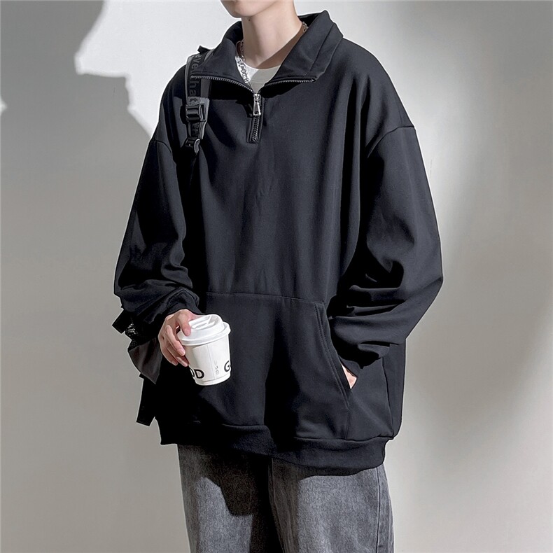 360克重磅冲锋衣内胆半拉链翻领POLO衫高领卫衣男WY77077P65控88,男装卫衣,星座226-1
