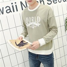 703-W02男式新款水洗全棉套头休闲卫衣，男装卫衣，星座703