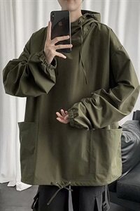 宽松ins工装男休闲百搭套头连帽外套原宿慵懒风cec上衣服853图片
