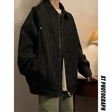 中性风成分100%聚酯纤维褶皱撞色大码M-5XL夹克男JK77866P75控118，男装夹克，星座227-7