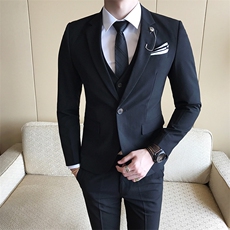 纯色男装西服套装三件套礼服商务绅士1012-W7012，男装西服套装，星座1012