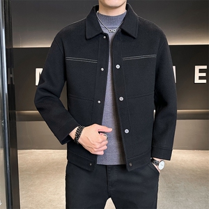 冬季2025新款厚款双面羊毛毛呢外套男呢子夹克B240-W853-288图片