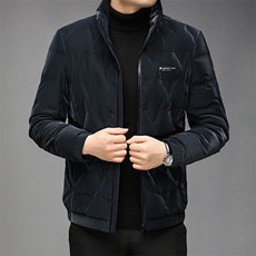 中年男士立领保暖羽绒服秋冬季厚款商务休闲爸爸装白鸭绒外套新款，男装羽绒服，电商B212（原钱塘6029）