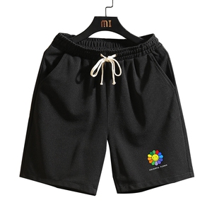 MK37101-P15 冰丝短裤男士大码宽松休闲五分裤男运动中裤砖墙挂拍图片