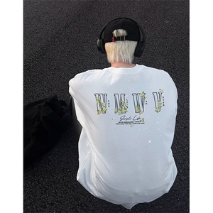 可48小时发货支持抖音得物来样二开 美式满天星亮片短袖T恤MTX641图片