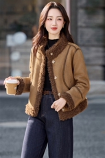 （现货）XBL新款2025年冬季保暖皮毛一体羊羔毛大衣性价比高送包，女装羽绒服，欣贝拉