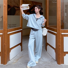 新品~休闲套装打底背心卫衣阔腿裤三件套28639-P169-K278，女装套装/套裙，2B076