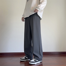KP853P40港风宽松休闲裤直筒拖地裤拼接束脚裤卫裤，男装休闲裤，星座1204-3