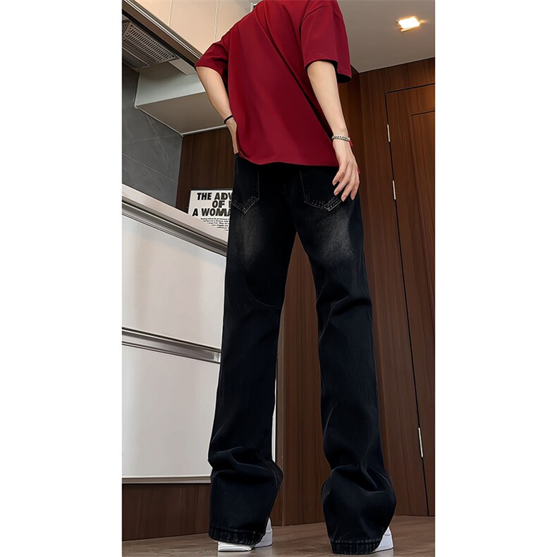 B221美式ins高街暗黑小众夏季重工艺破洞牛仔裤LK24179-P60控78,男装牛仔裤,电商B221