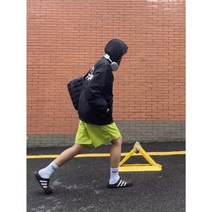 美式街头不过膝四分运动短裤男女复古休闲高腰宽松潮牌速干工装裤图片