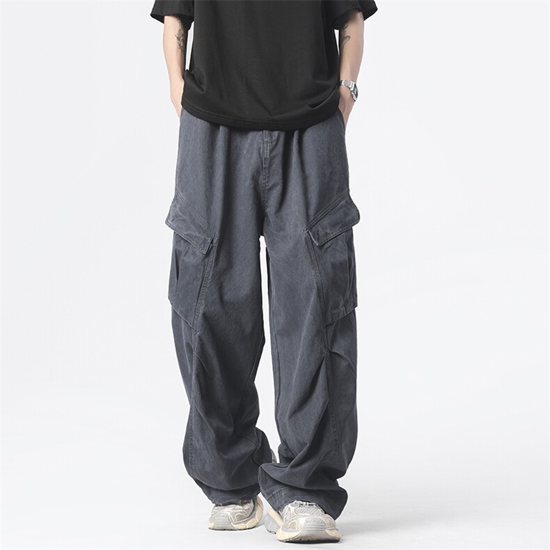 美式高街小众休闲裤男个性工装百搭宽松长裤子K6076特P53，男装工装外套，电商D202