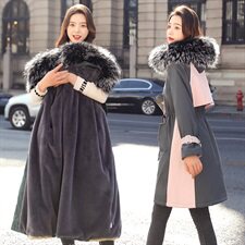派克棉服女中长款2024冬季新款韩版收腰洋气加绒棉衣外套，女装棉衣/棉服，雅佳俏
