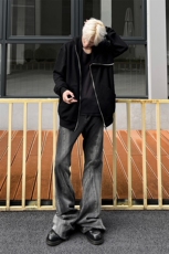 B221美式ins高街暗黑拉链宽松开衫卫衣连帽外套SY2314-P80控108，男装卫衣，电商B221