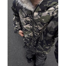 拉链连帽衫秋树叶原宿迷彩图案棉衣夹克街头男女时尚MJ9023，男装夹克，星座1116A（原606A-3）