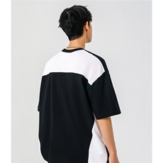 凉感双色拼接设计羽毛球球服大码M-5XL短袖T恤男DX78029P50控78，男装T恤，星座226-1