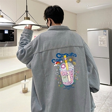 牛仔夹克男大码牛仔外套男茄克NJ77332-P60加绒款-P75，男装夹克，电商A040