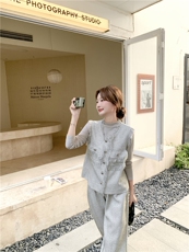 小香风流苏马甲阔腿裤套装女春秋法式气质优雅三件套，女装套装/套裙，2C269