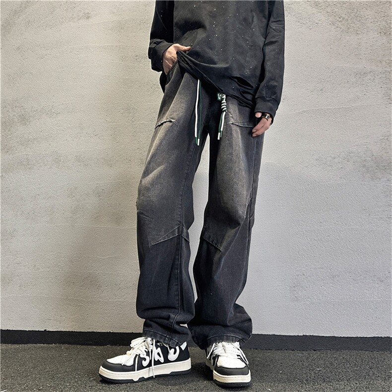 k1085-p55-控78S-3XL现货折皱宽松cleanfit牛仔裤,男装牛仔裤,星座116