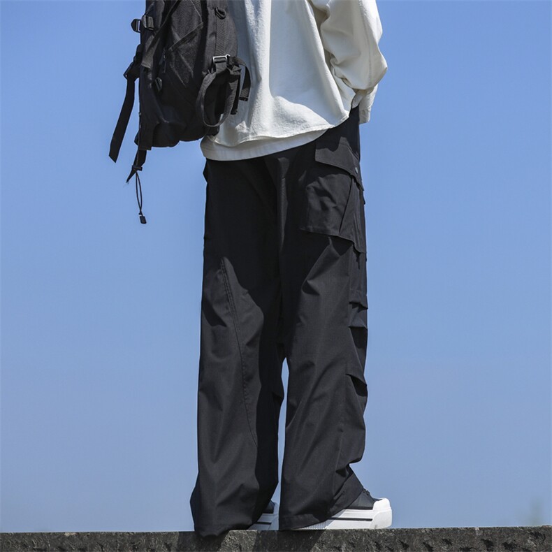 美式工装裤男女新款褶皱复古宽松阔腿直筒休闲裤Q1255-P50,男装工装外套,星座1008