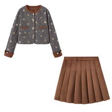 【bao款现货】2025秋装新款纯色幸运四叶草小香风法式套装裙，女装套装/套裙，众宇琦