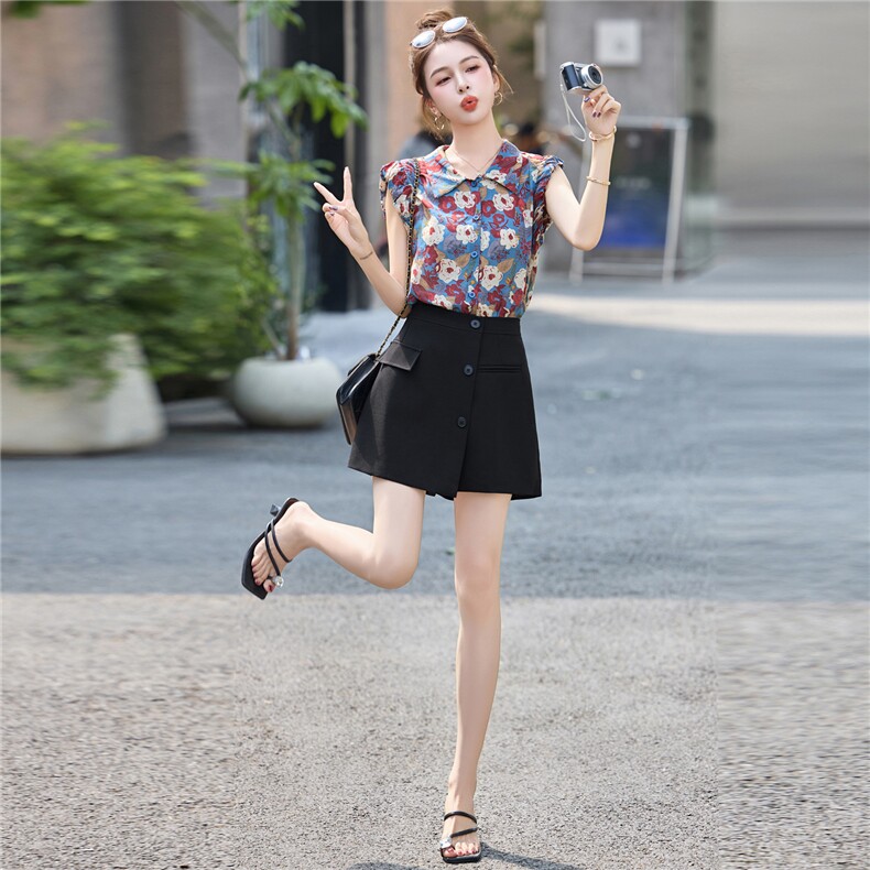 短裤套装女2025夏季新款小个子巨好看的辣妹无袖西装裙穿搭一整套,女装套装/套裙,意芙