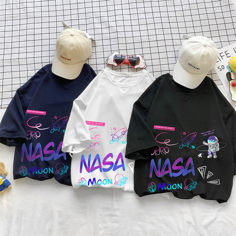 Q11186-P30NASA春夏季七分袖t恤男大码五分袖男短袖中袖小清新,男装T恤,电商A040