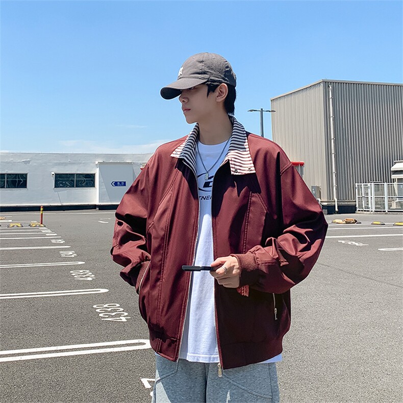 立领拼接结构小短款夹克男ins高街潮牌原宿风宽松外套JK0901-P78,男装夹克,星座308B-2