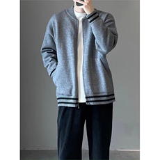 高级感黑色棒球服开衫夹棉外套初春秋冬季新款休闲百搭夹克MY152，男装夹克，星座516A