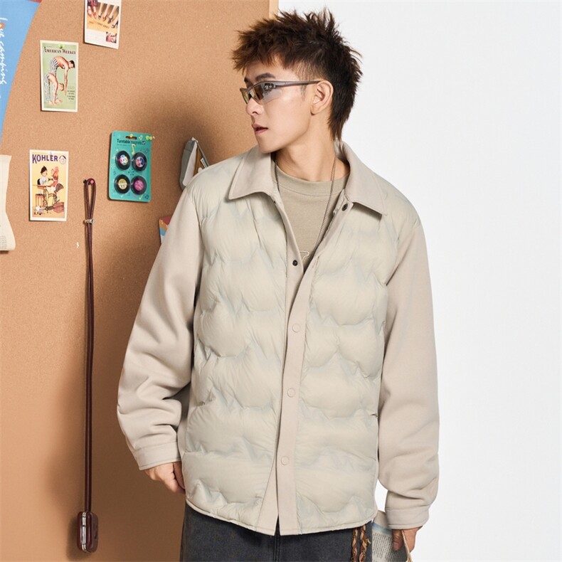 冬季开衫衬衫领轻薄保暖羽绒服90白鸭绒XZ309Y95733P109,男装衬衫,星座309（原A406）