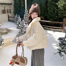 水衣源2319款短款大翻领加厚时尚羽绒服冬季保暖外套女，女装羽绒服，水衣源