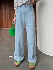 现货夏季浅色牛仔裤，女装牛仔裤，蜜思印·金