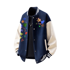 1立体白底美式呢料印花设计M-5XL大码棒球服夹克男NL78104P69控，男装夹克，星座227-7