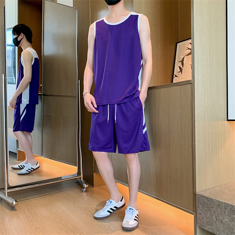 TZ148-P50冰丝拼色青少年背心短裤套装男生运动篮球学生无袖衫,男装牛仔裤,星座507A（原星座306B-2）