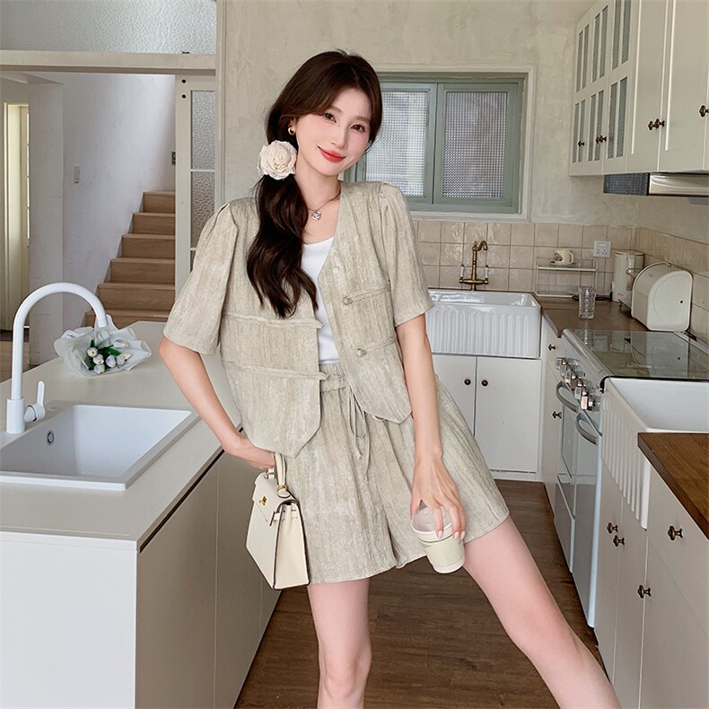 现货！2025年短裤时尚休闲运动套装两件套2C133-9001-P135-K188,女装套装/套裙,2C133