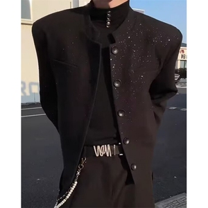 美式vintage西服男秋季大码痞帅西装高街百搭宽松外套 XZ19图片