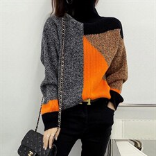 秋冬新款拼色高领打底，其它，蓝涩萱