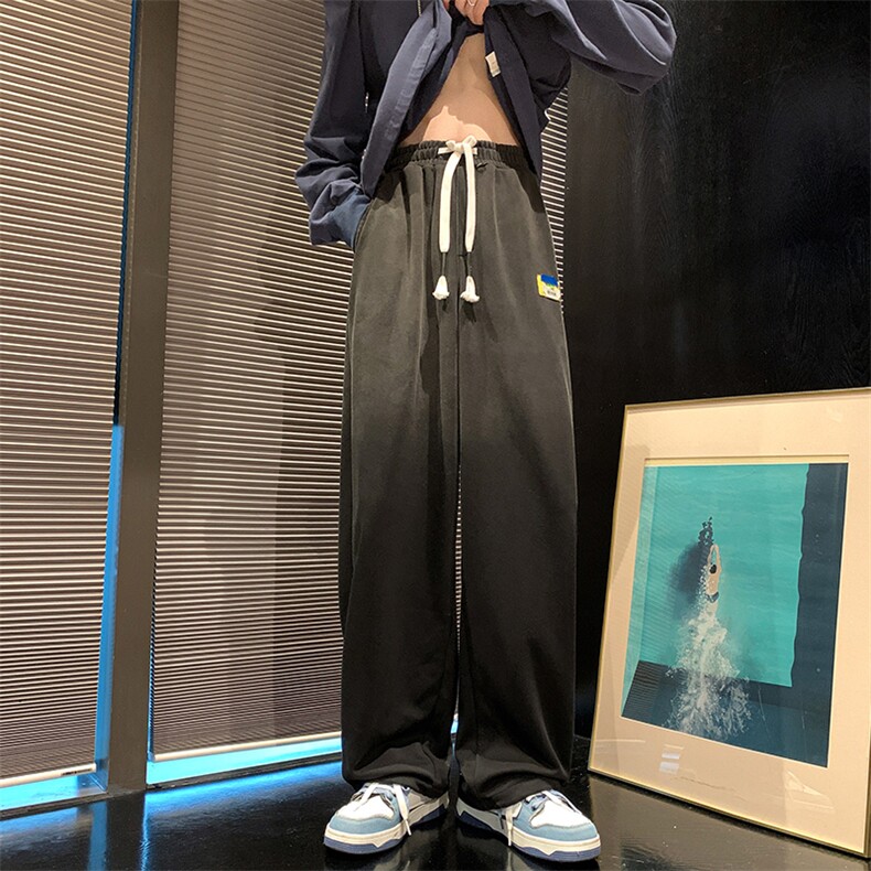 8XL-M特大码运动裤渐变色宽松直筒休闲裤潮流百搭长裤男K928P60,男装休闲裤,电商D206-1