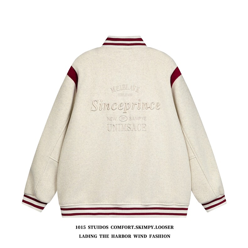 （数据款）美式毛呢棒球服潮牌字母刺绣夹克外套1015-JK113-P125,男装夹克,四季星座1015