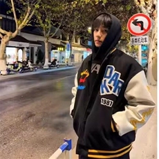 【现货】DM311-P65重磅潮牌徽章刺绣设计棒球服春季新款高街外套，男装夹克，星座603-2