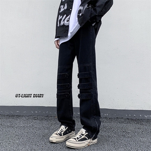 B221 美式ins高街小众个性款拉链牛仔裤 LK23018-P65 控88图片