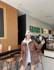 羊羔毛领羽绒服，女装羽绒服，E品