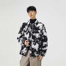 可二开定制扎染雾霾小香风面料大码M-5XL夹克男JK78082P79控128，男装夹克，星座226-1