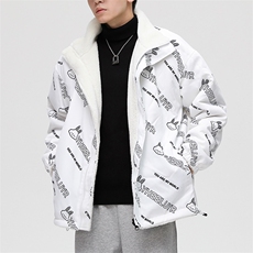 FJ05-P69双面现货羊羔毛加厚外套男宽松翻领棉袄冬季潮棉衣c，男装棉衣，电商A456（原C415）