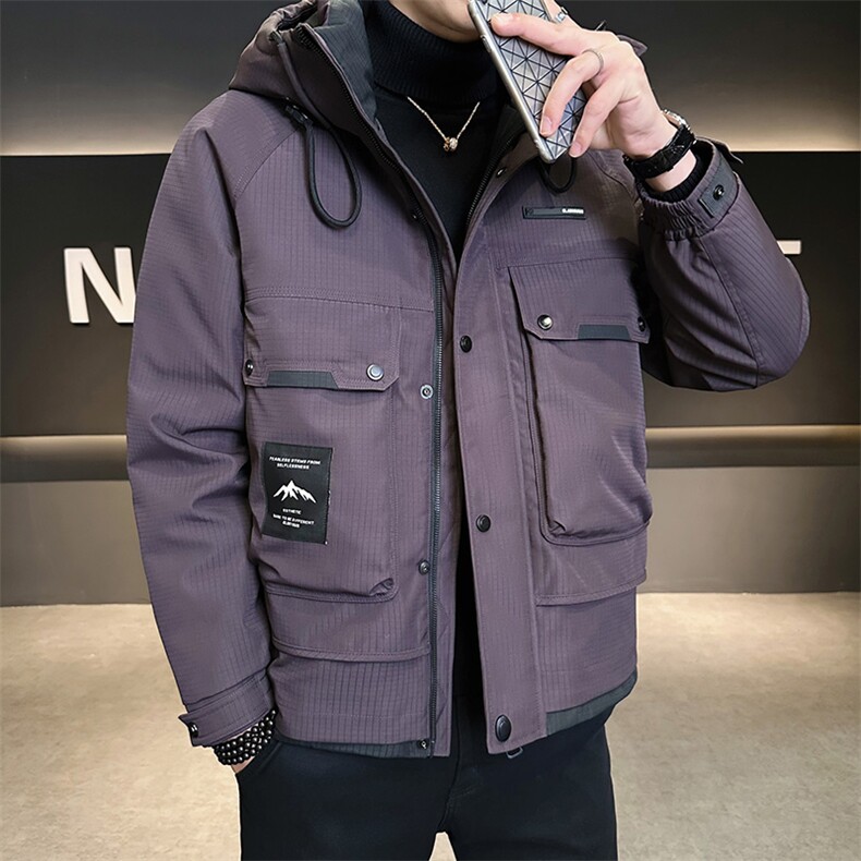 新标90白鸭绒2025年拼接时尚潮流保暖羽绒服男YR6068-P255,男装羽绒服,电商D240-242