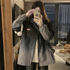 渐变色外套女今年流行炸街冲锋衣设计感高级范连帽棒球服C409-85，男装夹克，星座911-2(原星座613-2）