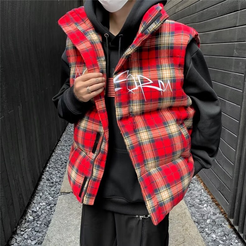 美式复古马甲男秋冬外搭设计感小众立领坎肩宽松加厚MJ9011-P68,男装背心/马甲,星座1109-3