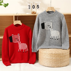 2025时尚的通勤简约休闲半高领斑马提花羊毛衫，童装儿童羊毛衫，宏杨羊绒