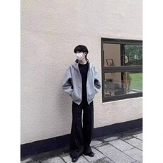 美式重磅解构连帽外套男冬季潮牌设计感拼接卫衣高街痞帅情侣帽衫，女装短外套，四季星座505