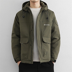 美式复古高充绒冬季棉服男2025新款潮牌御寒保暖机能风工装外套，男装棉衣，星座914