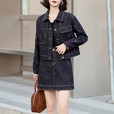 欧货高端洋气牛仔裙两件套装2025春新款女时髦减龄流行设计感短裙，女装套装/套裙，潮流依族